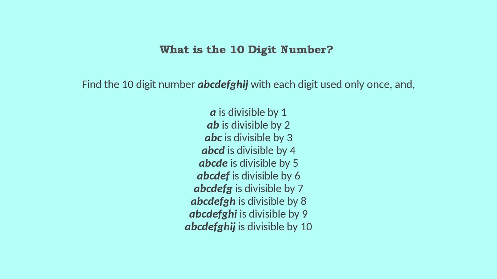 10 Digit number puzzle Conway
