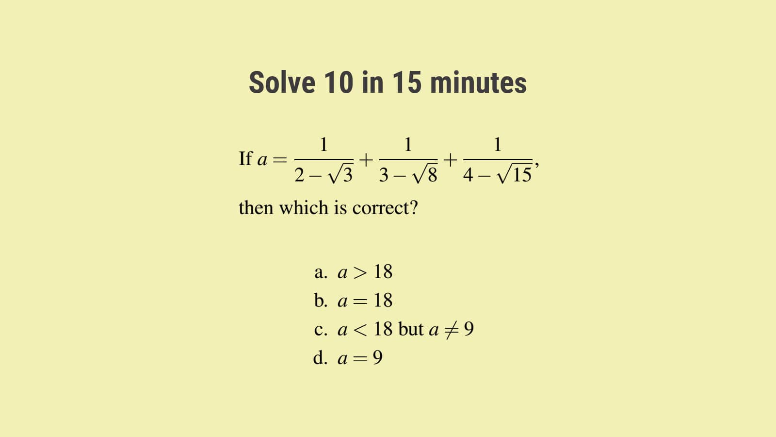 Surds and Indices Questions for SSC CHSL Answer and Solution 2