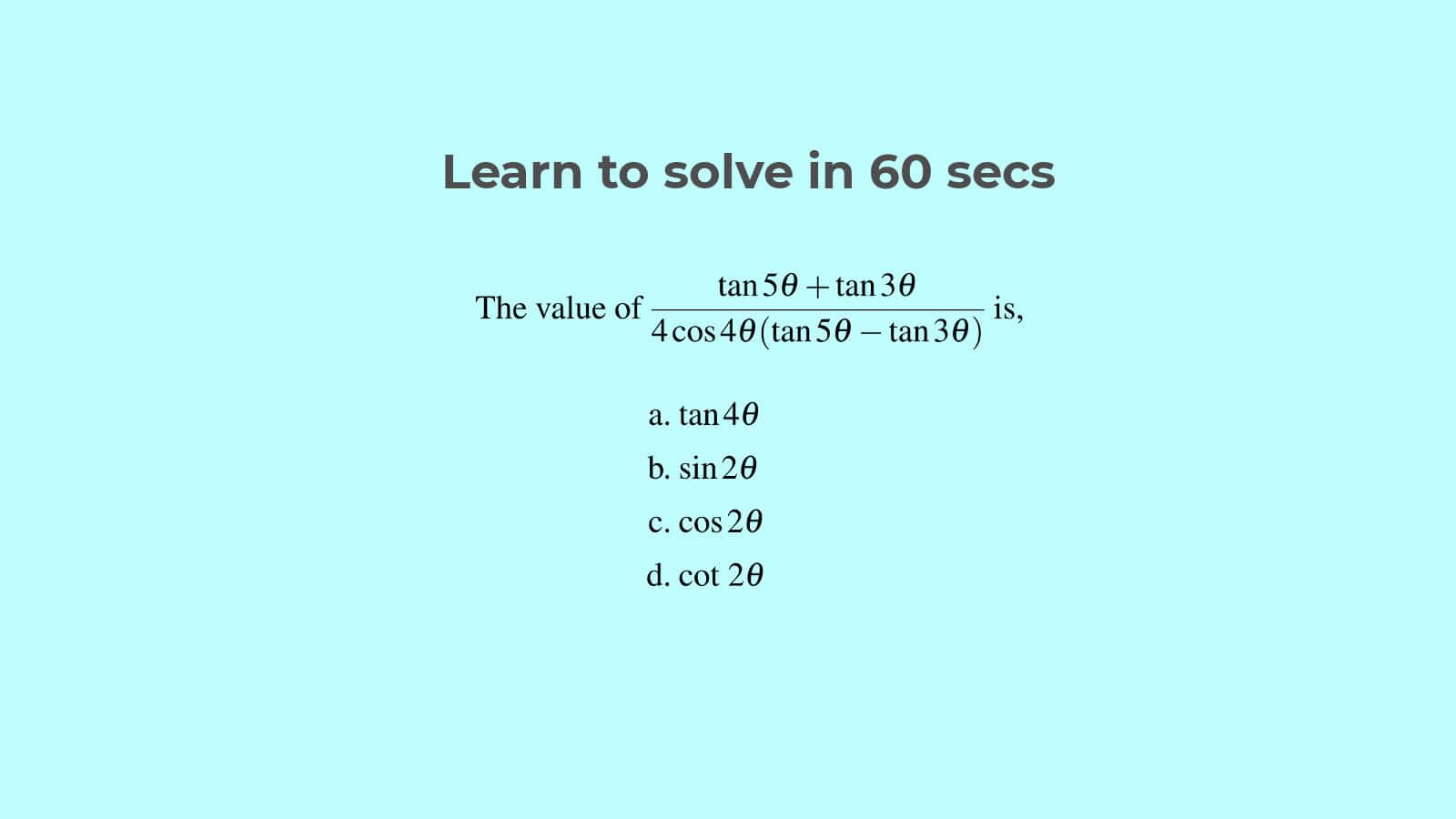 SSC CGL tier 2 Set 18: Trigonometry Identity Questions Solutions