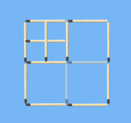 1st trial on increasing number of squares - move 4 to make 10 squares puzzle
