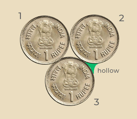 Three coins touching each other
