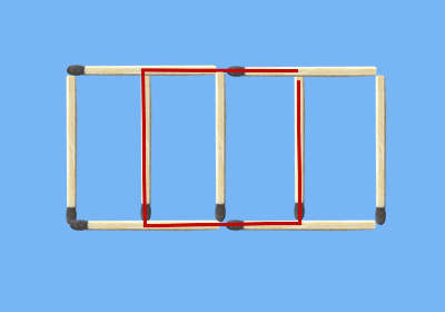 3 squares formed by 9 matches square in square