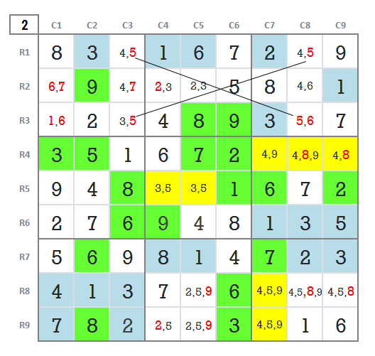 Expert Sudoku very hard game 13 stage 2