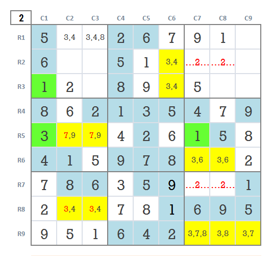Expert Sudoku level 5 game 18 stage 2