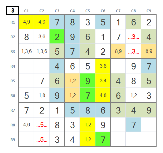 Expert Sudoku level 5 game 6 Stage 3