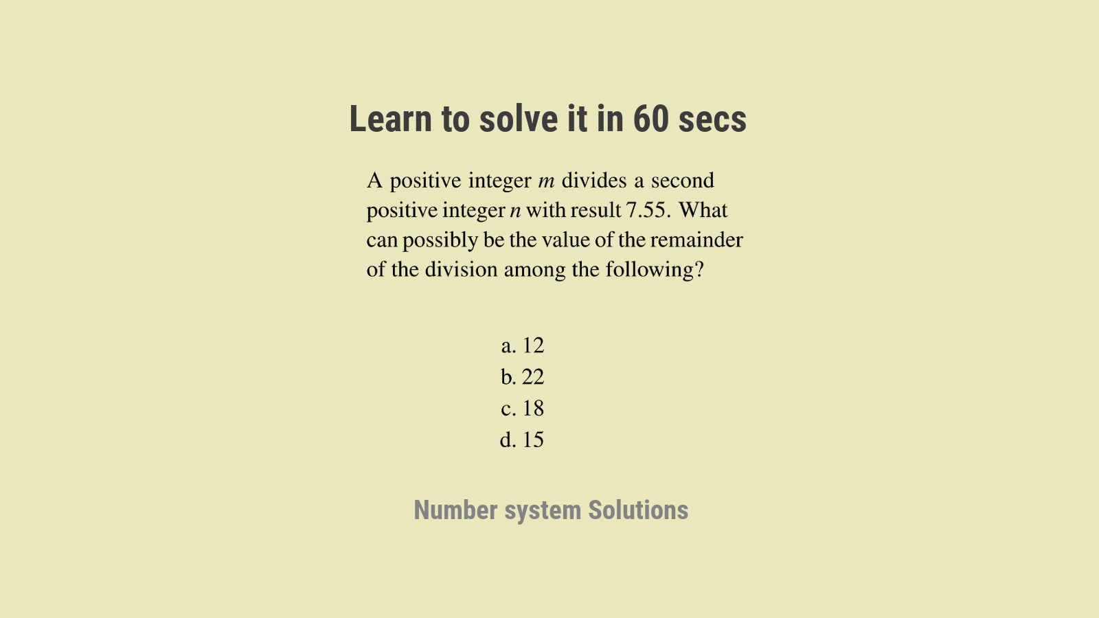 Learn to solve number system aptitude questions SSC CGL Set 28
