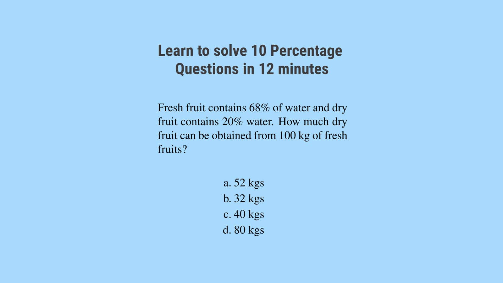 Percentage questions for SSC CGL solution set 76
