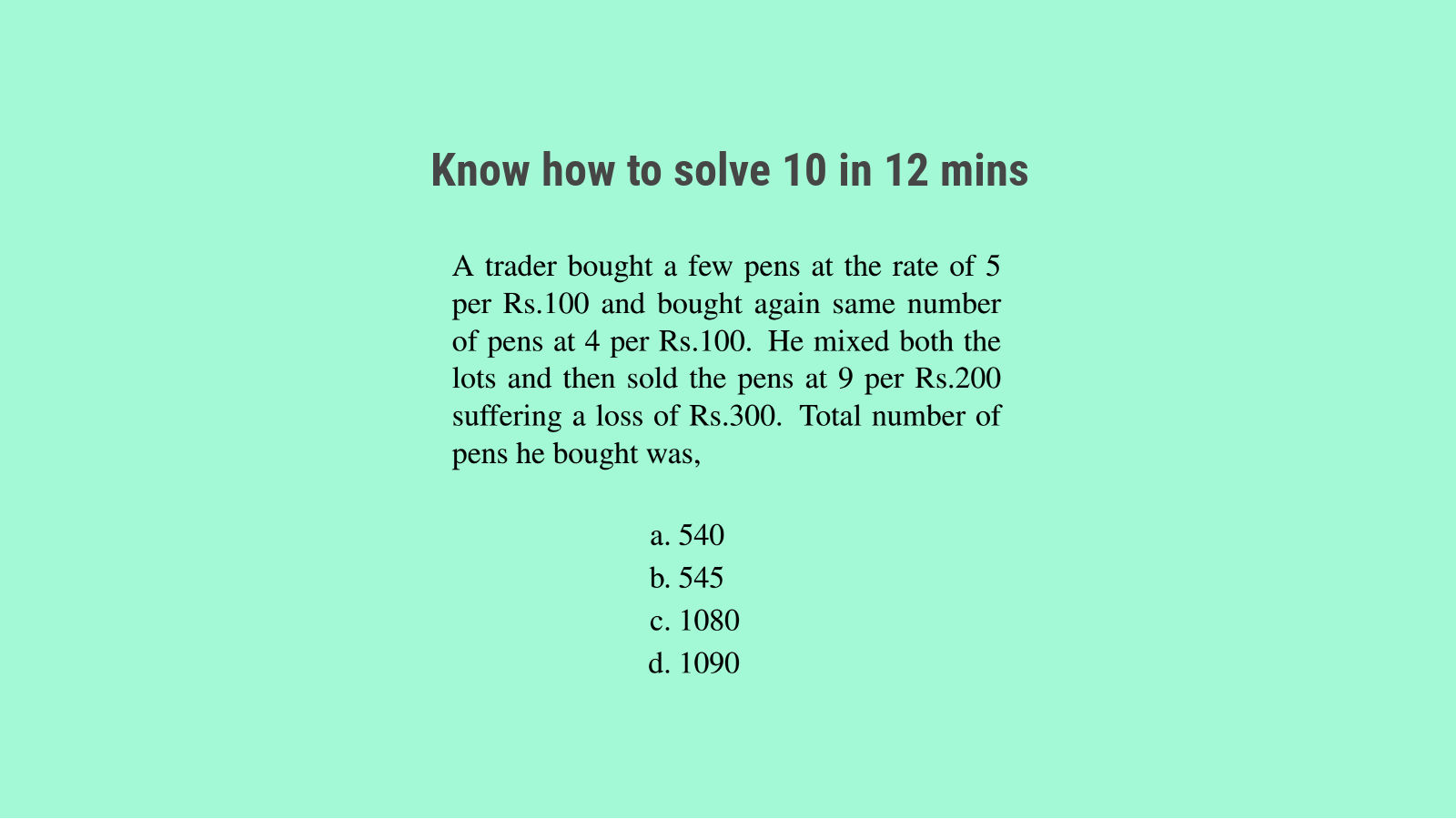 Profit and loss questions solved: SSC CGL Set 34