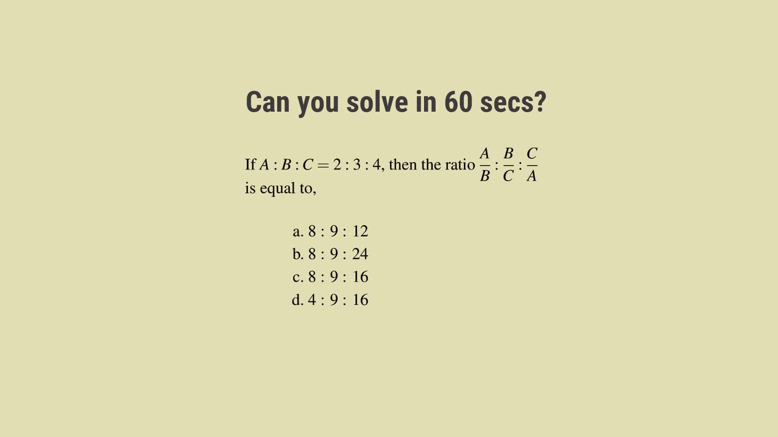 Ratio and Proportion Questions SSC CGL Set 84