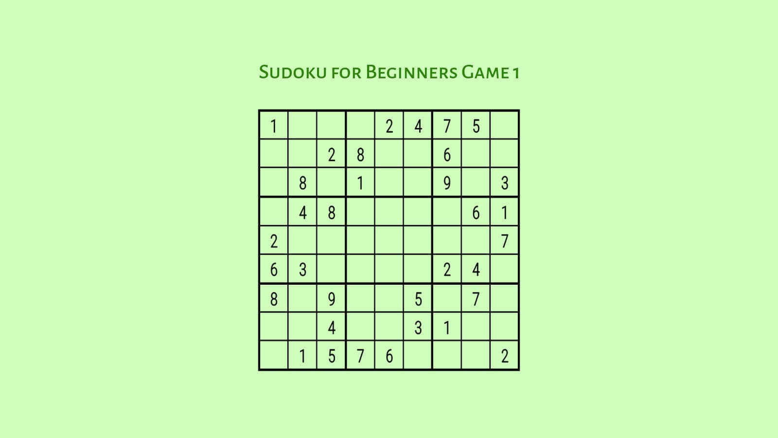 Learn to How to Play Sudoku: Solve Sudoku for Beginners Game 1