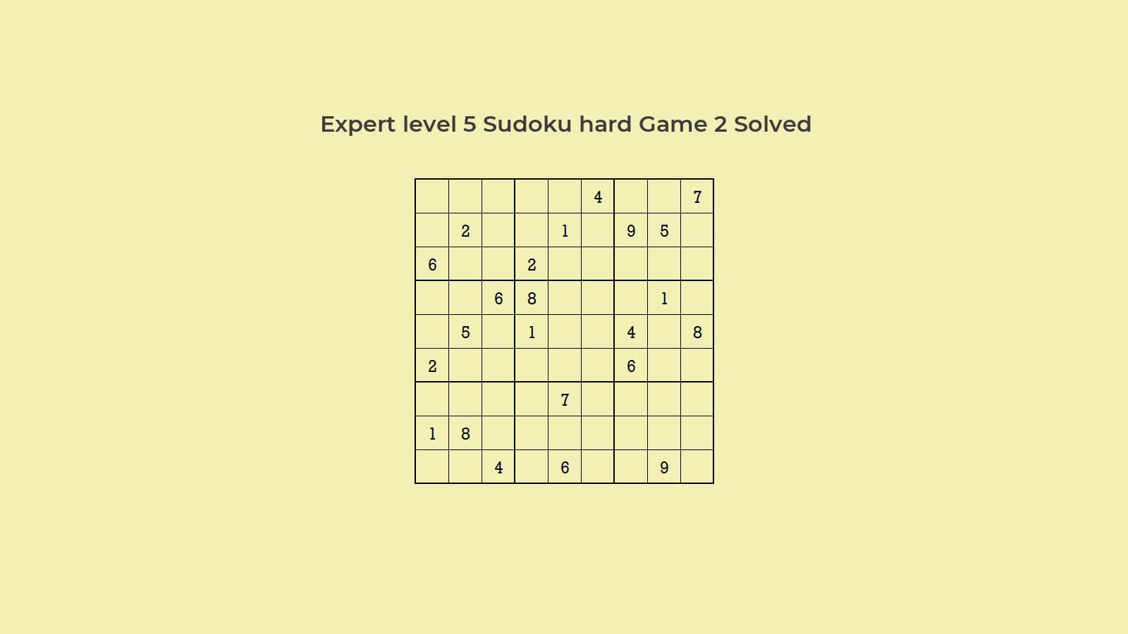 Sudoku Hard Expert Level 5 Puzzle Game 2 Easy Solution