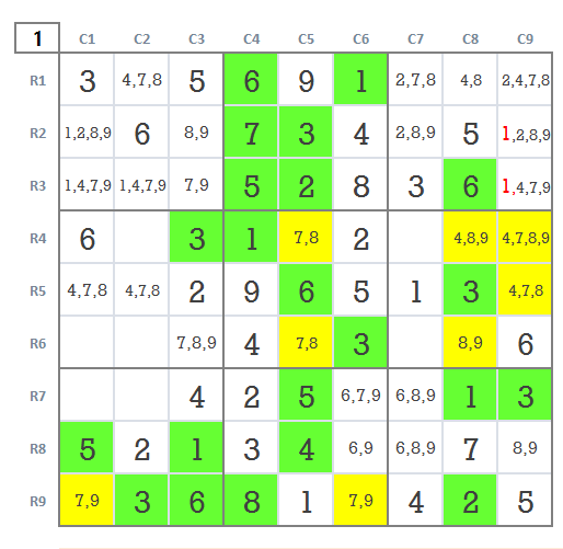 Very hard Sudoku level 4 game 22 stage 1