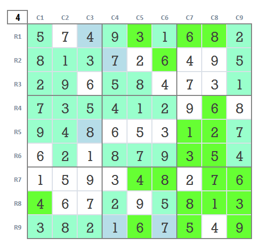 Very hard Sudoku level 4 game 24 final stage 4