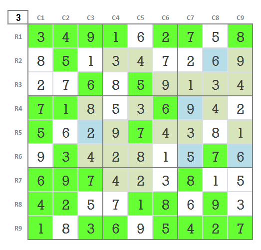 Sudoku level 4 game 28 final stage 3