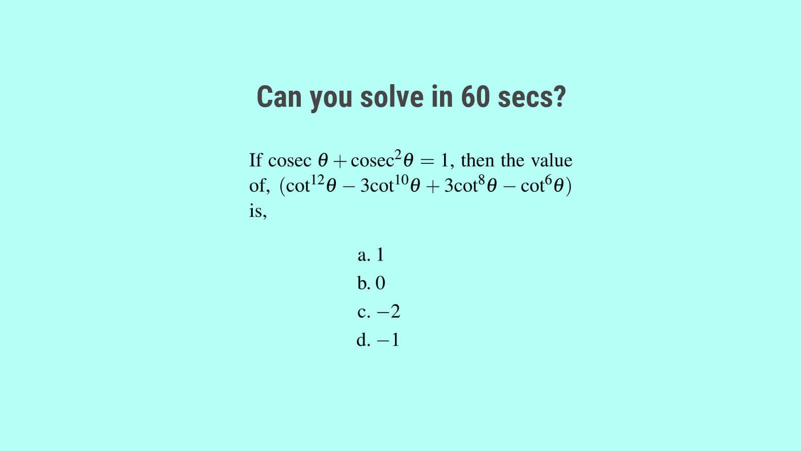 Hard trigonometry questions for SSC CGL Set 82