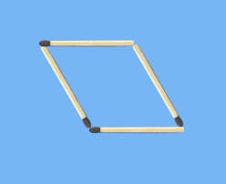 Add 10 matches to create 5 diamonds matchstick puzzle graphic