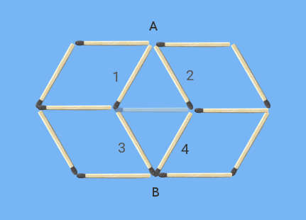 Add 10 matches to create 5 diamonds matchstick puzzle second solution