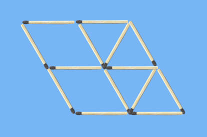 Add 10 matches to create 5 diamonds matchstick puzzle solution