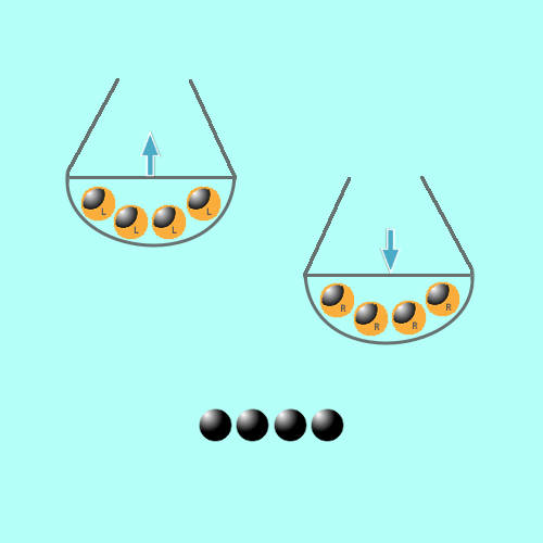 12 balls weigh 3 times to find one fake ball puzzle 1st weighing 1st result