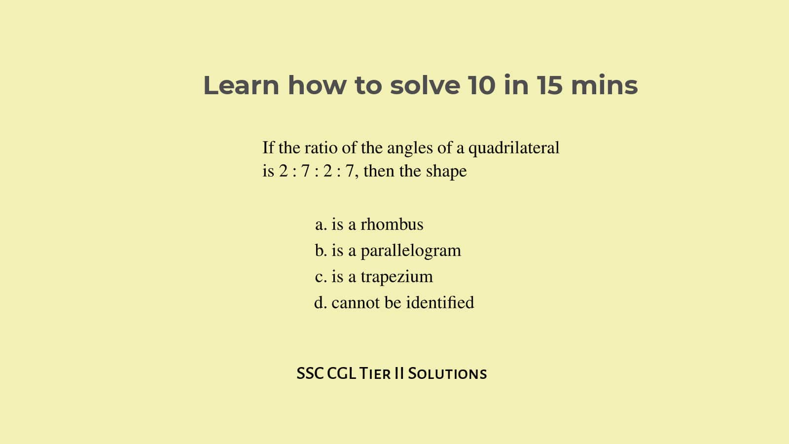 How to Solve Geometry for SSC CGL Tier 2 Set 15
