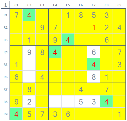How to play Sudoku Beginner's level Sudoku game 2 Stage 1