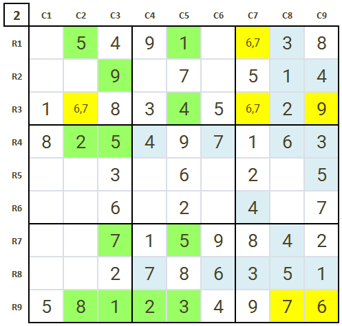 How to play Sudoku level 3 Game 1 Stage 2