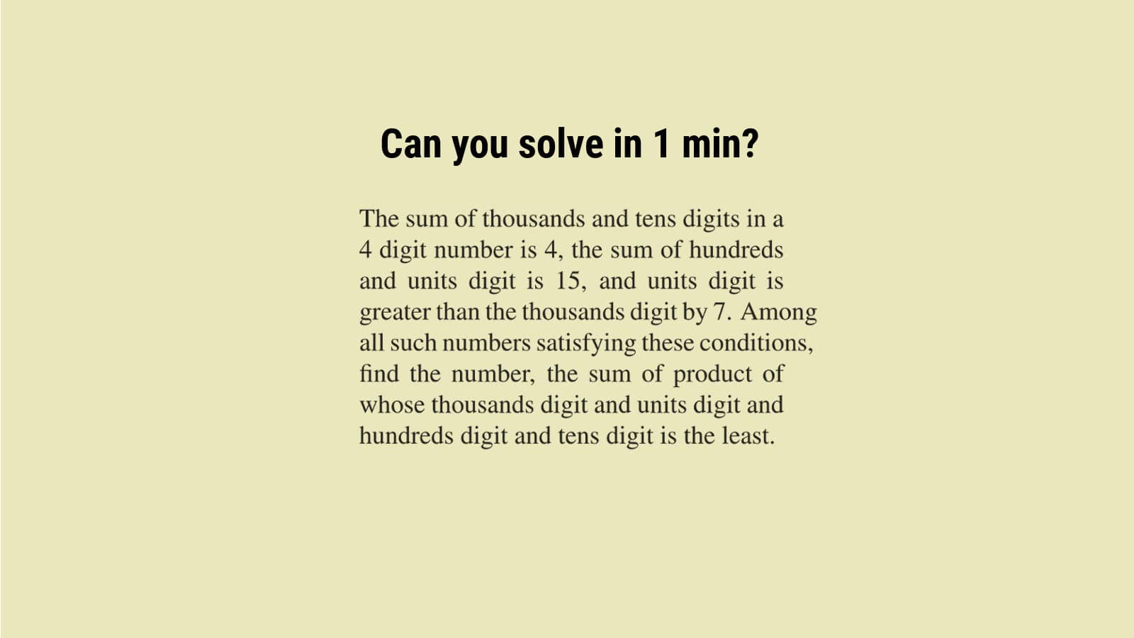 How to solve number system puzzle problem 4 in 1 min