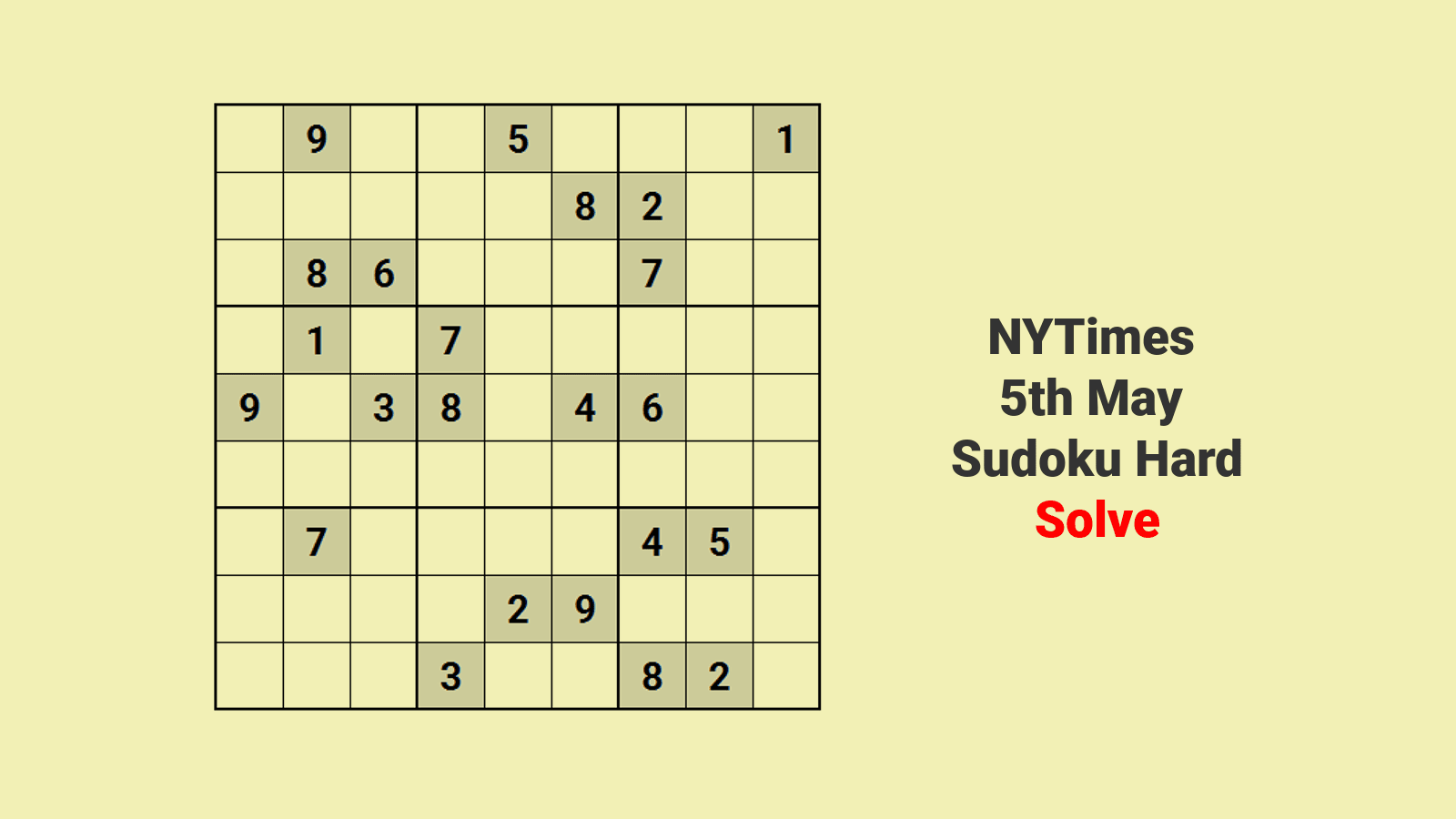 NYT Hard Sudoku 5th May 2024: Fairly Early Breakthrough