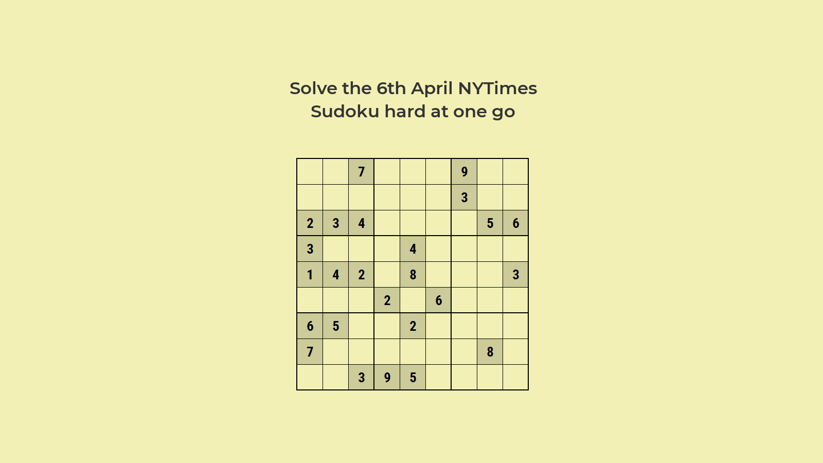NYT Hard Sudoku Apr 6, 2024: Solution for amateurs to Experts