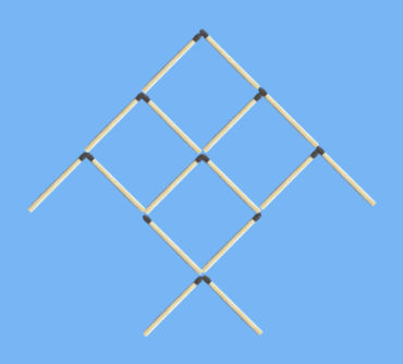 Kite matchstick puzzle: move 5 matches to make the kite dive down - heads-up kite