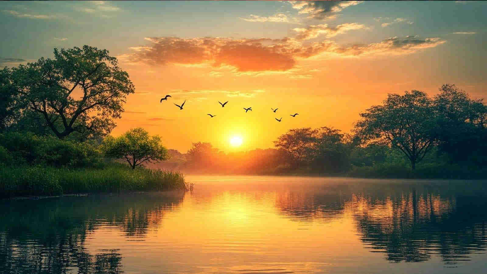 Mother nature awakens, renews rivers, greens and life