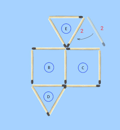 move 1 stick to make 4 matchstick shapes matchstick puzzle solution 2