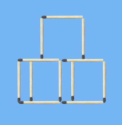 Move 2 matches to make 4 equal squares matchstick puzzle a new solution
