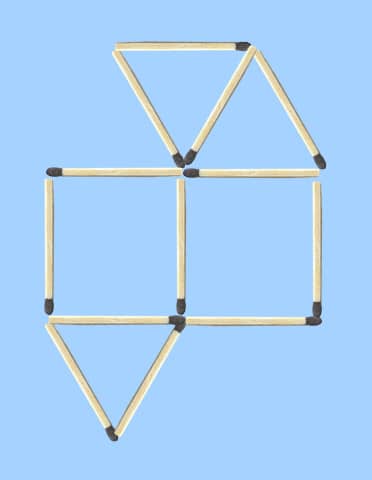 Move 2 sticks to make 5 matchstick shapes Bonus Matchstick puzzle