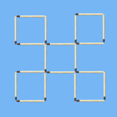 Move 3 matches to make 7 squares matchstick puzzle figure