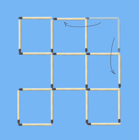 Move 4 Matchsticks to make 6 Squares Puzzle 2nd invalid solution