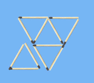 Move 4 matches to make 6 triangles matchstick puzzle an idea of solution