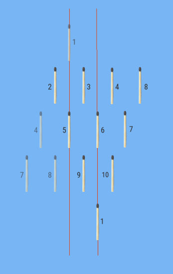 move 4 matches to turn the tower upside down puzzle solution