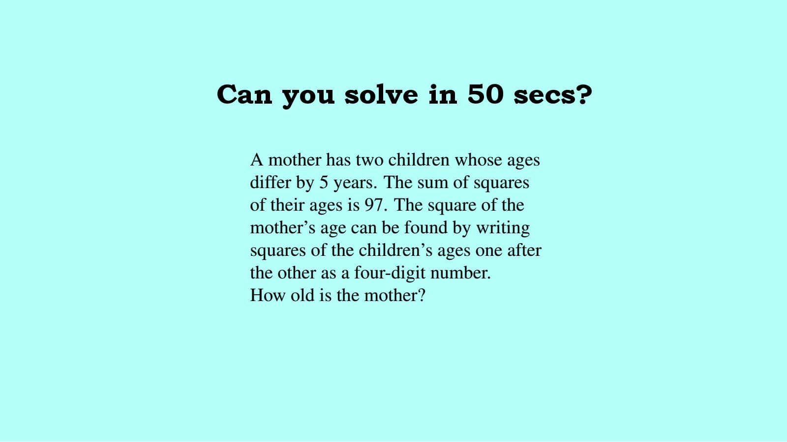 mt calendar math 1 on ages problem solver solution