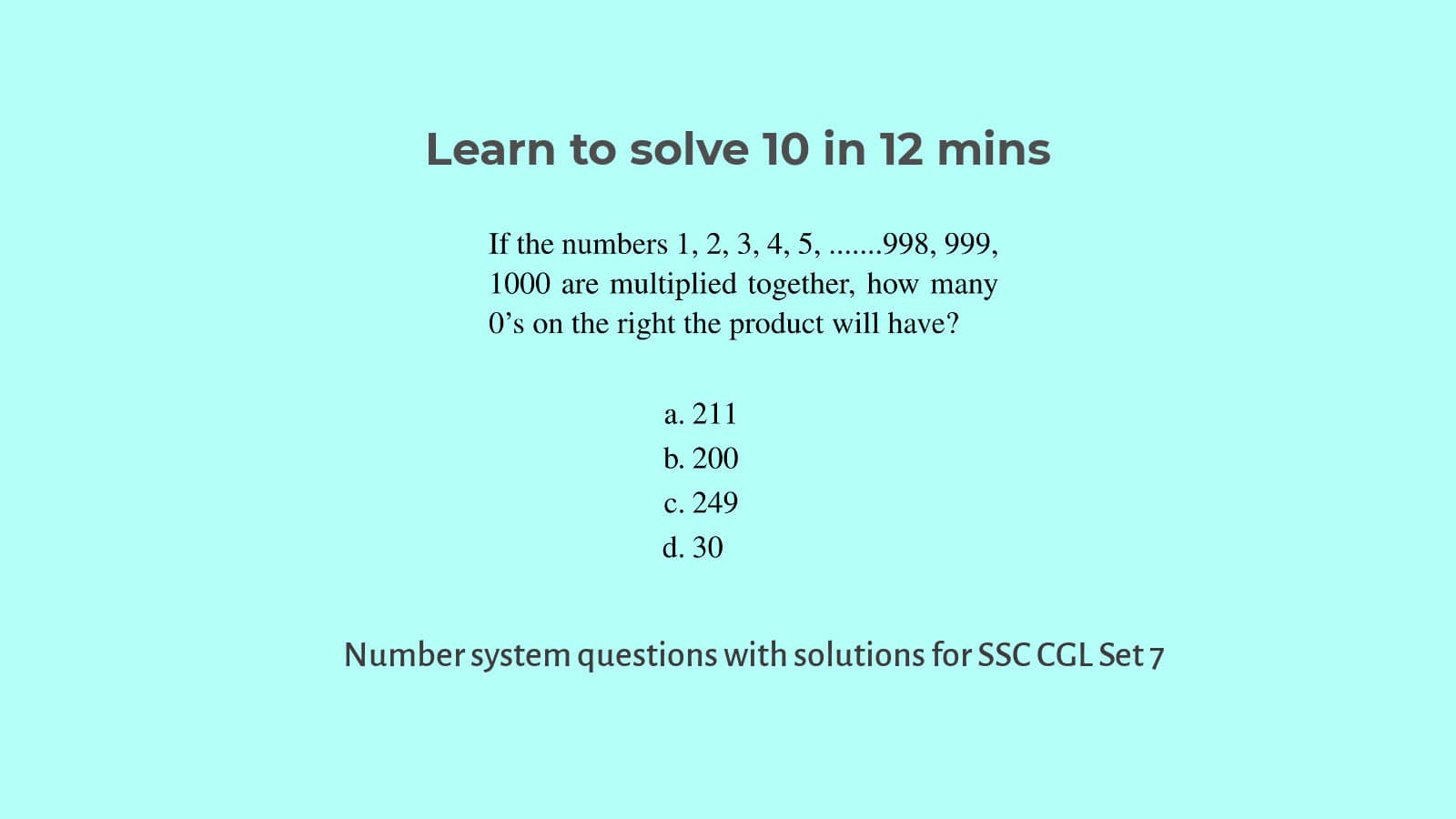 Number system questions for SSC CGL  Set 7 with solutions