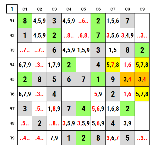 NYT Sudoku Super hard April 17, 2024 Solution Stage 1