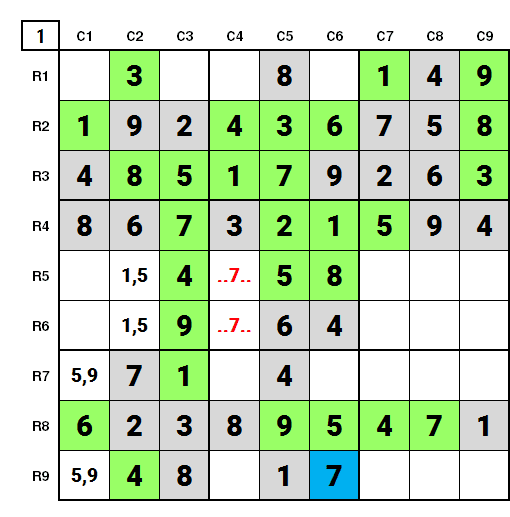 NYT Sudoku hard Feb 23, 2021 Solution Stage 1