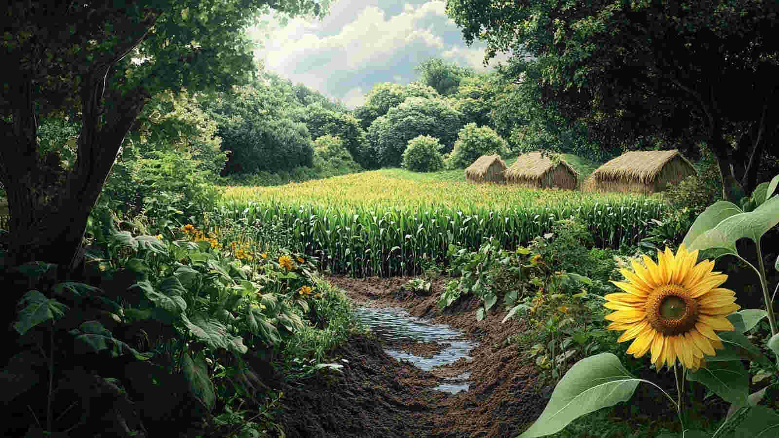Permaculture based future lush greens and healthy crop fields