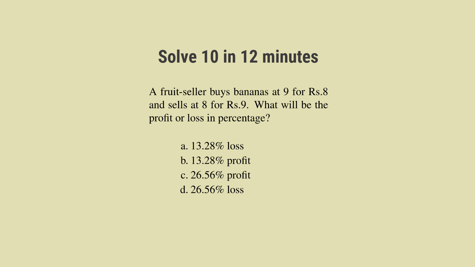 Profit and Loss for SSC CGL Tier 2 Question Set 19