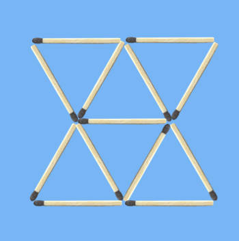 Remove 3 matches and reduce triangles to 3 puzzle