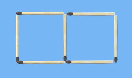 Remove 3 and move 2 matches to form 3 squares puzzle 3 squares