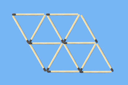 Remove 4 matches to leave 6 diamonds puzzle graphic
