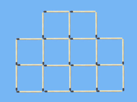 Remove 5 matches to leave 5 squares matchstick puzzle graphic