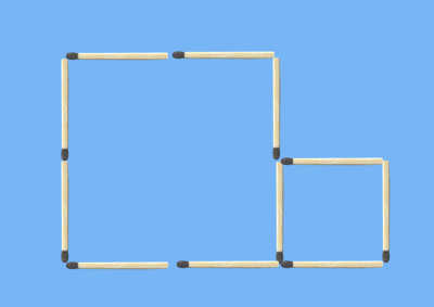 Remove 6 matches to leave exactly 2 squares puzzle solution