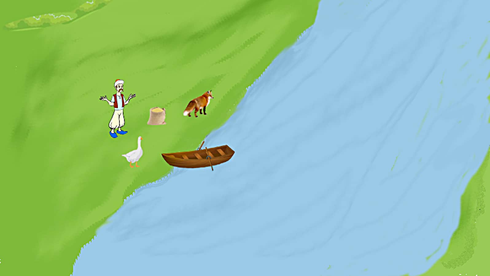 Fox goose corn riddle: How to cross the river?